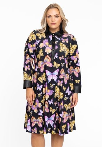 Kleid mit Kunstlederkragen BUTTERFLY - Yoek - Modalova