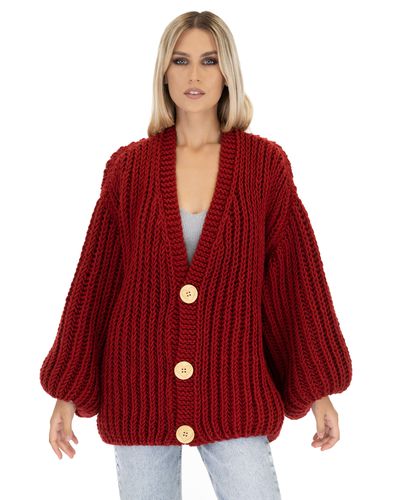 Merino Balloon Cardigan - Mumshandmade - Modalova