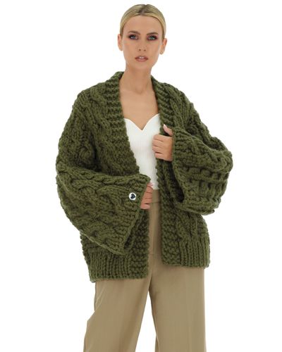 Cable Knit Cardigan - Mumshandmade - Modalova