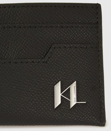K/monogram Leather Cardholder, Man, , Size: One Size - Karl Lagerfeld - Modalova
