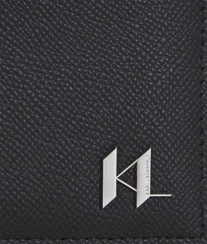 K/monogram Leather Wallet, Man, , Size: One Size - Karl Lagerfeld - Modalova
