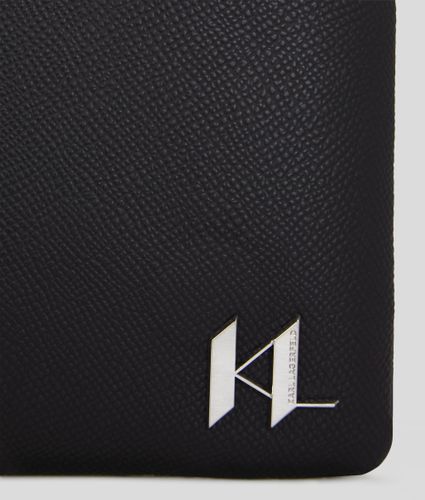 K/monogram Leather Pouch, Man, , Size: One Size - Karl Lagerfeld - Modalova