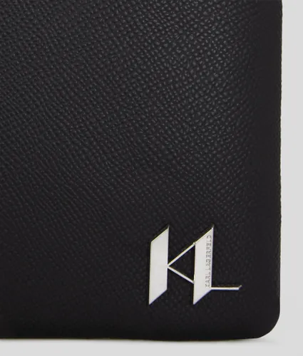 K/monogram Leather Pouch, Man, , Size: One Size - Karl Lagerfeld - Modalova