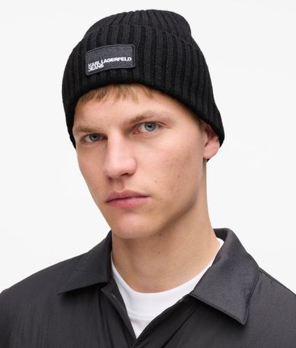 Logo Patch Beanie, Man, , Size: One Size - KL Jeans - Modalova
