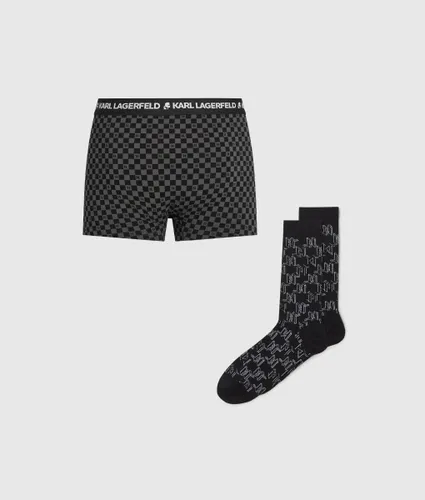 Monogram Trunks And Socks Gift Set, Man, Size: M - Karl Lagerfeld - Modalova