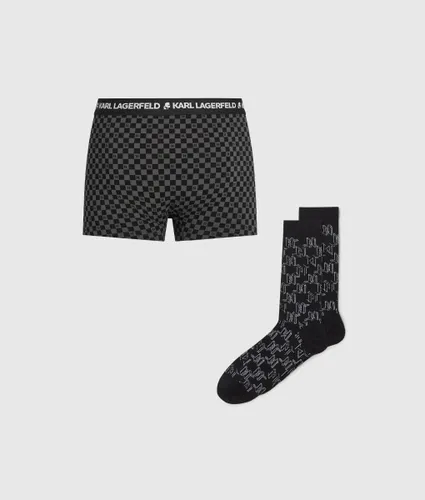 Monogram Trunks And Socks Gift Set, Man, Size: Xs - Karl Lagerfeld - Modalova