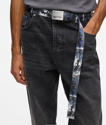 Graffiti Print Webbing Belt, Man, Multicoloured, Size: One Size - KL Jeans - Modalova