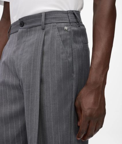 Pinstripe Wool‑blend Pants, Man, Grey, Size: 46 - Karl Lagerfeld - Modalova