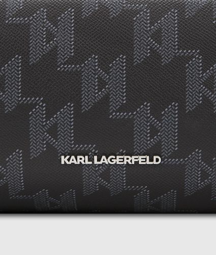 K/monogram Canvas Washbag, Man, Silver, Size: One Size - Karl Lagerfeld - Modalova