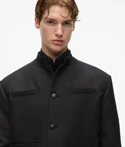 Kl Studio Stand Collar Cropped Jacket, Man, , Size: M - Karl Lagerfeld - Modalova
