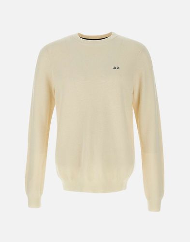 Creme Wabenstruktur Rundhals-Pullover - Sun68 - Modalova