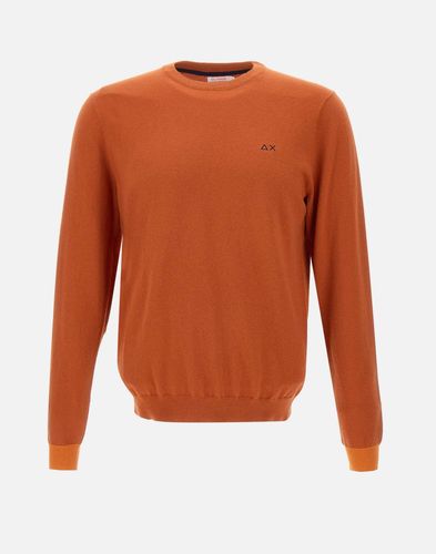 Oranger gerippter Rundhals-Pullover - Sun68 - Modalova