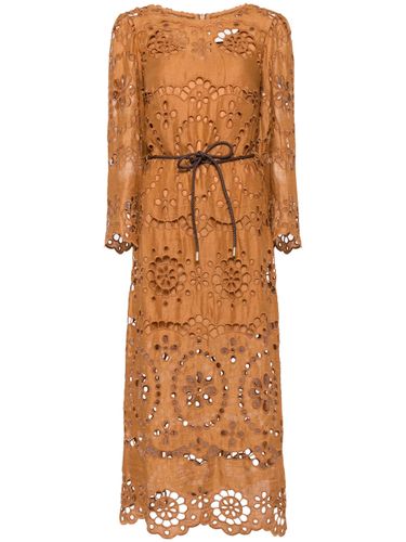 Butterscotch-Braun Broderie Midi-Kleid - Zimmermann - Modalova