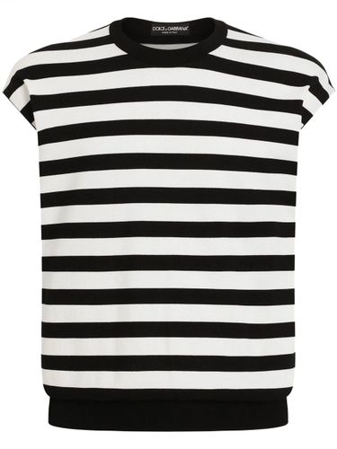 Weißer ärmelloser Rundhals-Pullover - Dolce & Gabbana - Modalova