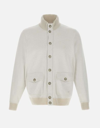 Doppelte Baumwoll-Bomberjacke in Sand - Fay - Modalova