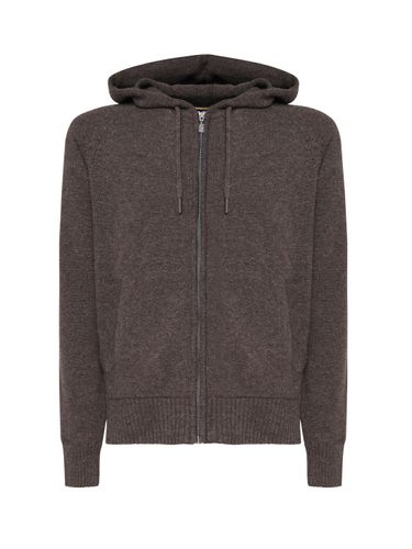 Dunkelbrauner Lammwoll-Zip-Sweatshirt - K-Way - Modalova