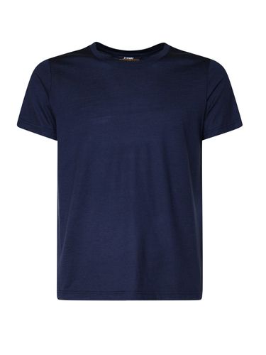 Blaues Baumwoll-T-Shirt mit Rundhalsausschnitt - K-Way - Modalova