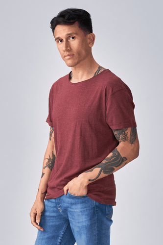 Tiefes Runder Hals Fackelte Rot - Size 3XL - TEESHOPPEN - Modalova