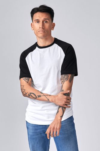 Basic Raglan T -Shirt - Schwarz und Weiß - TeeShoppen - Modalova