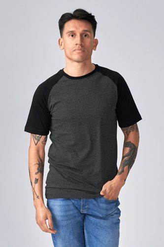Basic Raglan T-Shirt-Schwarz-Dunkelgrau - TeeShoppen - Modalova