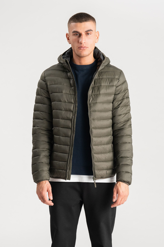 Leichte Pufferjacke mit Kapuze - Olive - Mann - TeeShoppen - Modalova