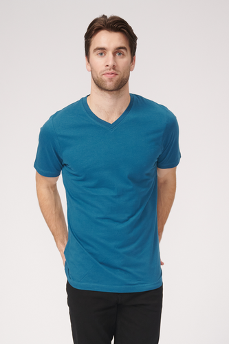 Basic Vneck T -Shirt - Erdölblau - Mann - TeeShoppen - Modalova