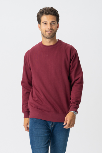 Basic Crewneck - Burgunderrot - Mann - TeeShoppen - Modalova