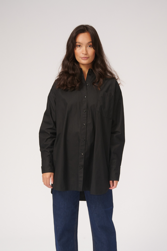 Oversized Hemd Schwarz - Size XS - Damen Hemd - TEESHOPPEN - Modalova