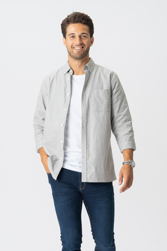 The Original Performance Oxford Shirt ™ ️ Graue Melange - Size S - Herren Shirt - TEESHOPPEN - Modalova