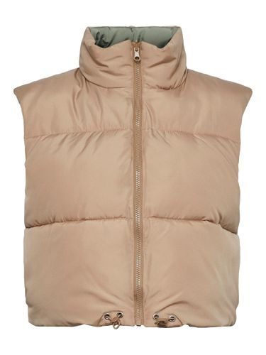 Nadia Short Puffer Weste - Silver Mink - PIECES - Modalova