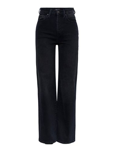 Flikka High Taille Wide Jeans - schwarzer Jeans - PIECES - Modalova