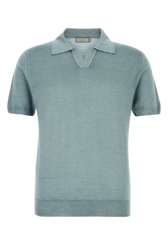 Powder wool blend polo shirt - CANALI - Modalova