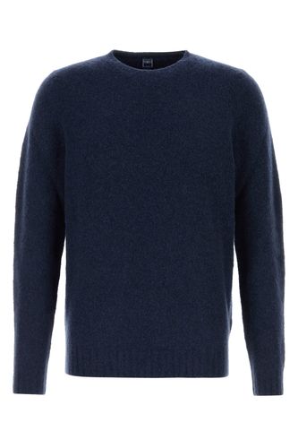 Navy stretch wool blend sweater - FEDELI - Modalova