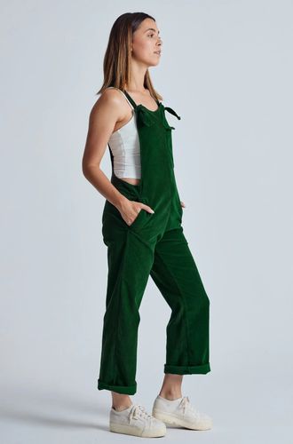 MARY-LOU Winter Green - GOTS Organic Cotton Dungarees by , SIZE 1 / UK 8 / EUR 36 - Flax & Loom - Modalova