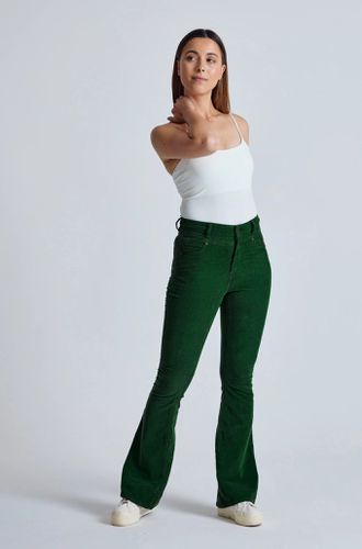 MAVIS Green - GOTS Organic Cotton Cord High Waist Flared Jean by Flax & Loo, 26" / Regular - Flax & Loom - Modalova