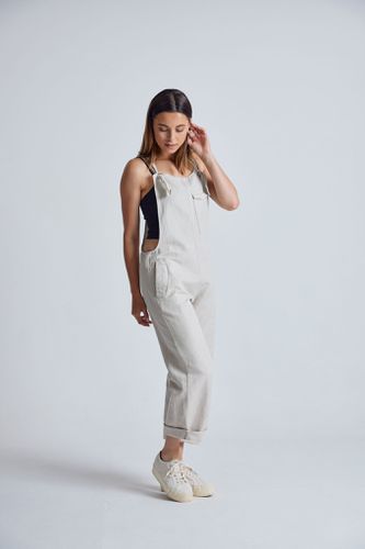 MARY-LOU Natural - GOTS Organic Cotton Dungarees by , SIZE 1 / UK 8 / EUR 36 - Flax & Loom - Modalova