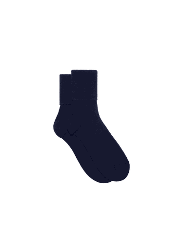 Cashmere Ribbed Ankle Socks—dark navy - PANGAIA - Modalova