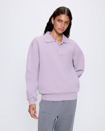 Womens DNA Heavyweight Polo Sweatshirt—raisin purple - PANGAIA - Modalova