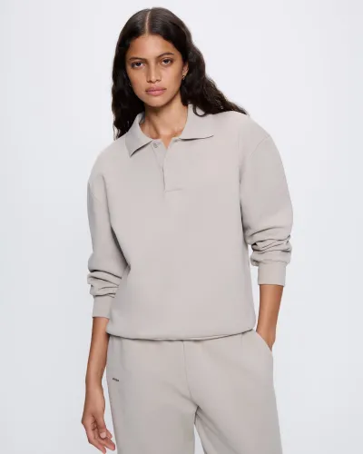 Womens DNA Heavyweight Polo Sweatshirt—stone - PANGAIA - Modalova