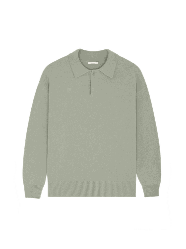 Mens DNA Recycled Cashmere Polo Sweater—moss - PANGAIA - Modalova