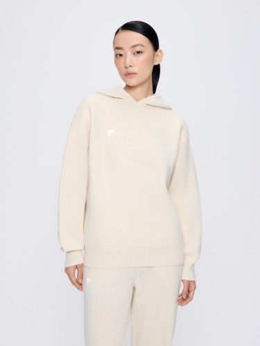 Womens Recycled Cashmere Hoodie—ecru ivory - PANGAIA - Modalova