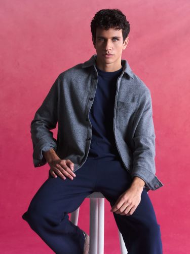 Mens Wool Jersey Shirt—Grey Marl - PANGAIA - Modalova