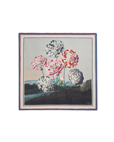 Blue Carnations Square Silk Blend Scarf | Women's Scarf - Fable England - Modalova