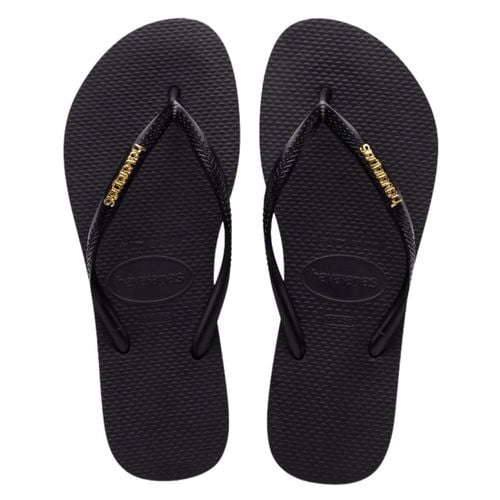 Womens Slim Logo Metallic Flip Flop Sandals - Havaianas - Modalova