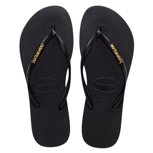 Womens Slim Logo Metallic Flip Flop Sandals - Havaianas - Modalova