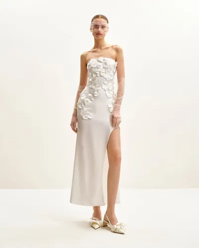 Floral Embroidered Long Dress - White - JW PEI - Modalova