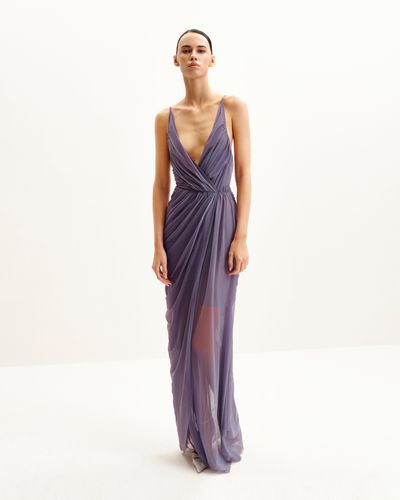 Luna Flowing Mesh Gown - Lavender - JW PEI - Modalova