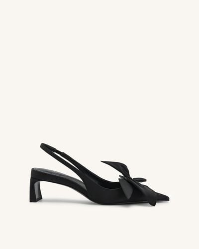 Queena Floral Appliques Slingback Pumps - Black - JW PEI - Modalova