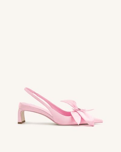 Queena Floral Appliques Slingback Pumps - Pink - JW PEI - Modalova