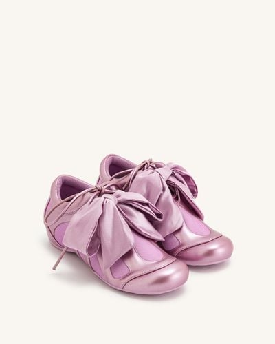 Rosie Metallic Bow Tie Low Top Sneakers - Pink - JW PEI - Modalova